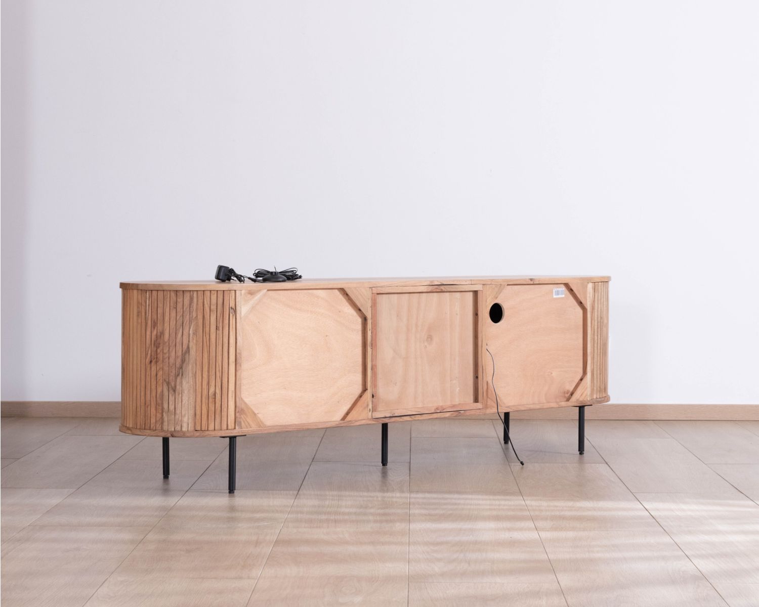 Mueble para la tele de diseño retro de 175 cm «Bopee» con iluminación LED