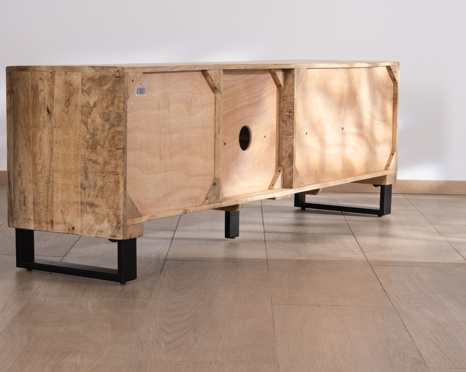 Sofá para televisión de 175 cm de madera de mango y patas de metal «Manoha»