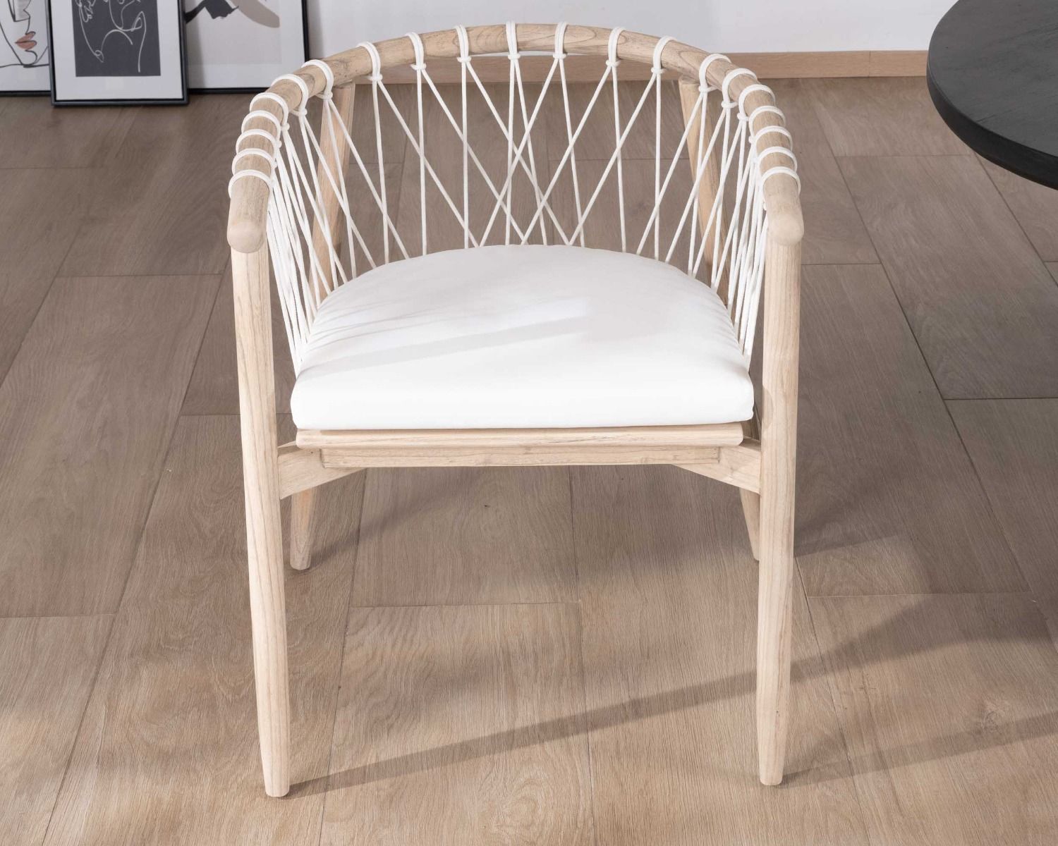 Silla de comedor de madera y cuerda trenzada «Katue»