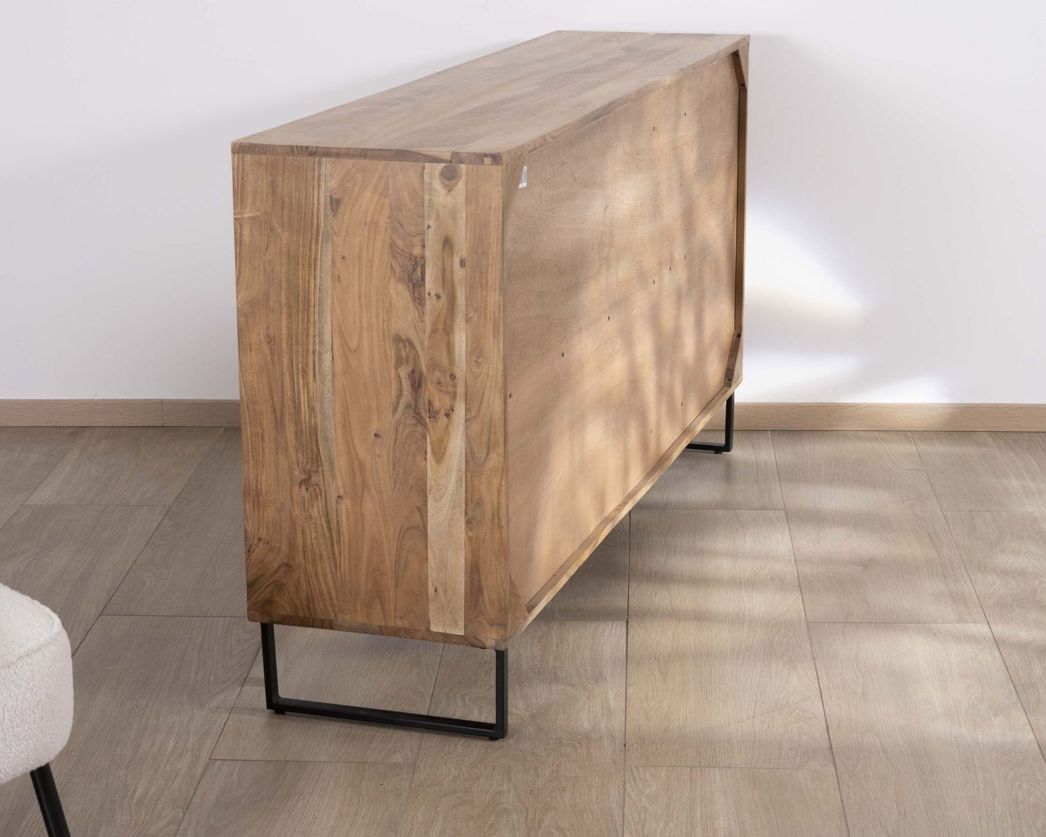 Aparador industrial de 160 cm de acacia «Baltik» con puertas, cajones y nichos