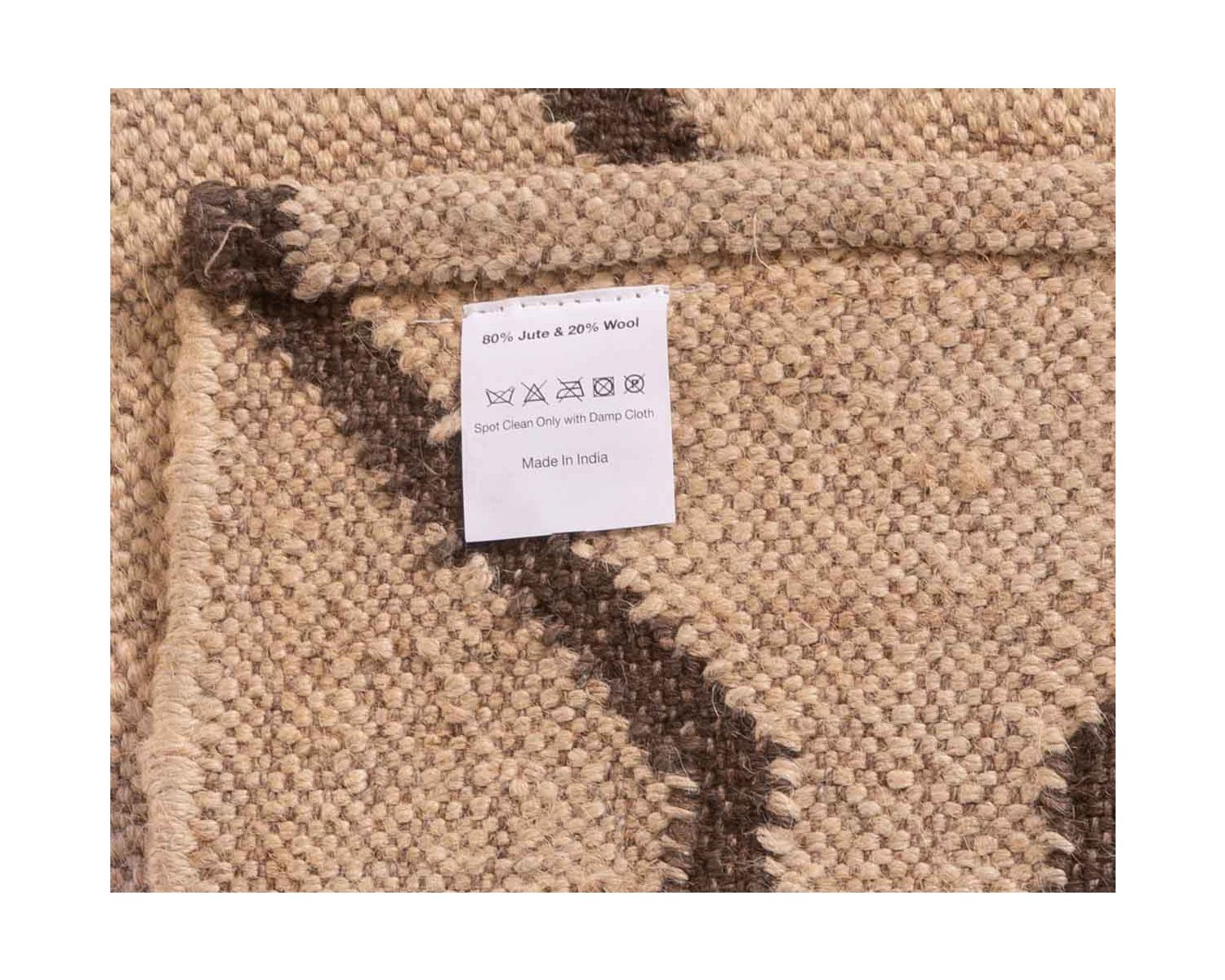 Alfombra de yute y lana estilo kilim, color beige, modelo «Cocoon», de 200 x 300 cm