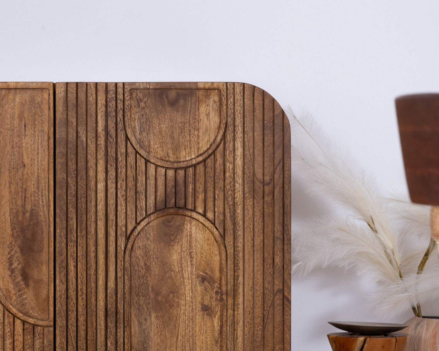 Aparador de 4 puertas de estilo «newtro» en madera de mango «Moky», 175 cm