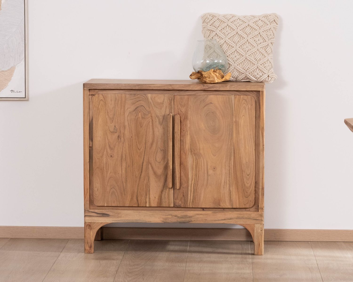 Mueble de almacenamiento pequeño de dos puertas de acacia «Melody»