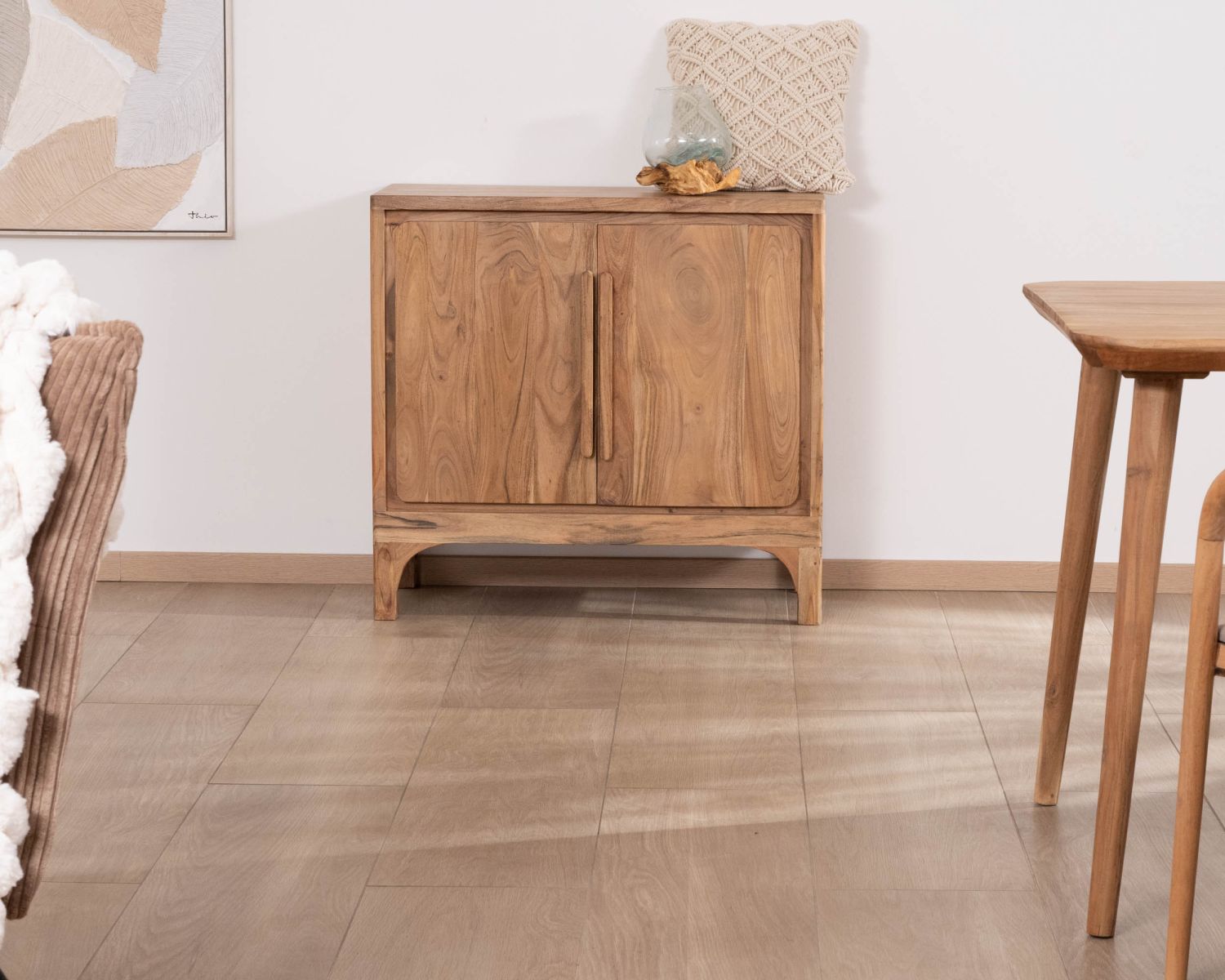 Mueble de almacenamiento pequeño de dos puertas de acacia «Melody»