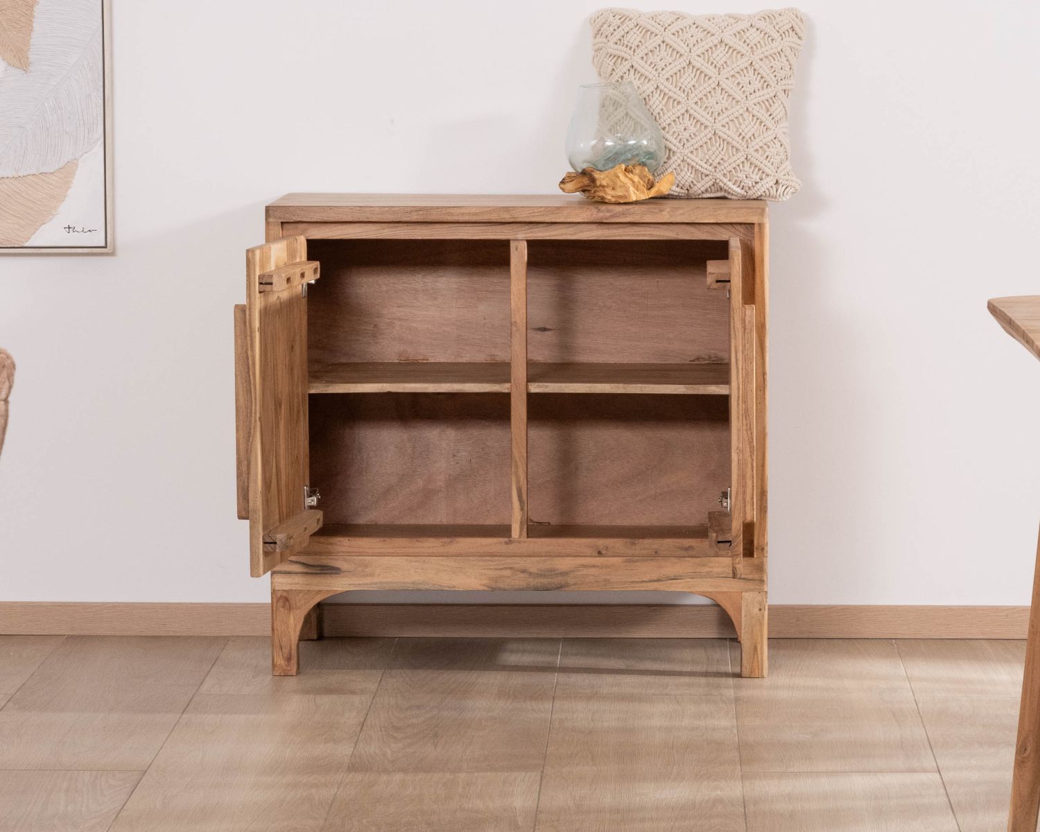 Mueble de almacenamiento pequeño de dos puertas de acacia «Melody»