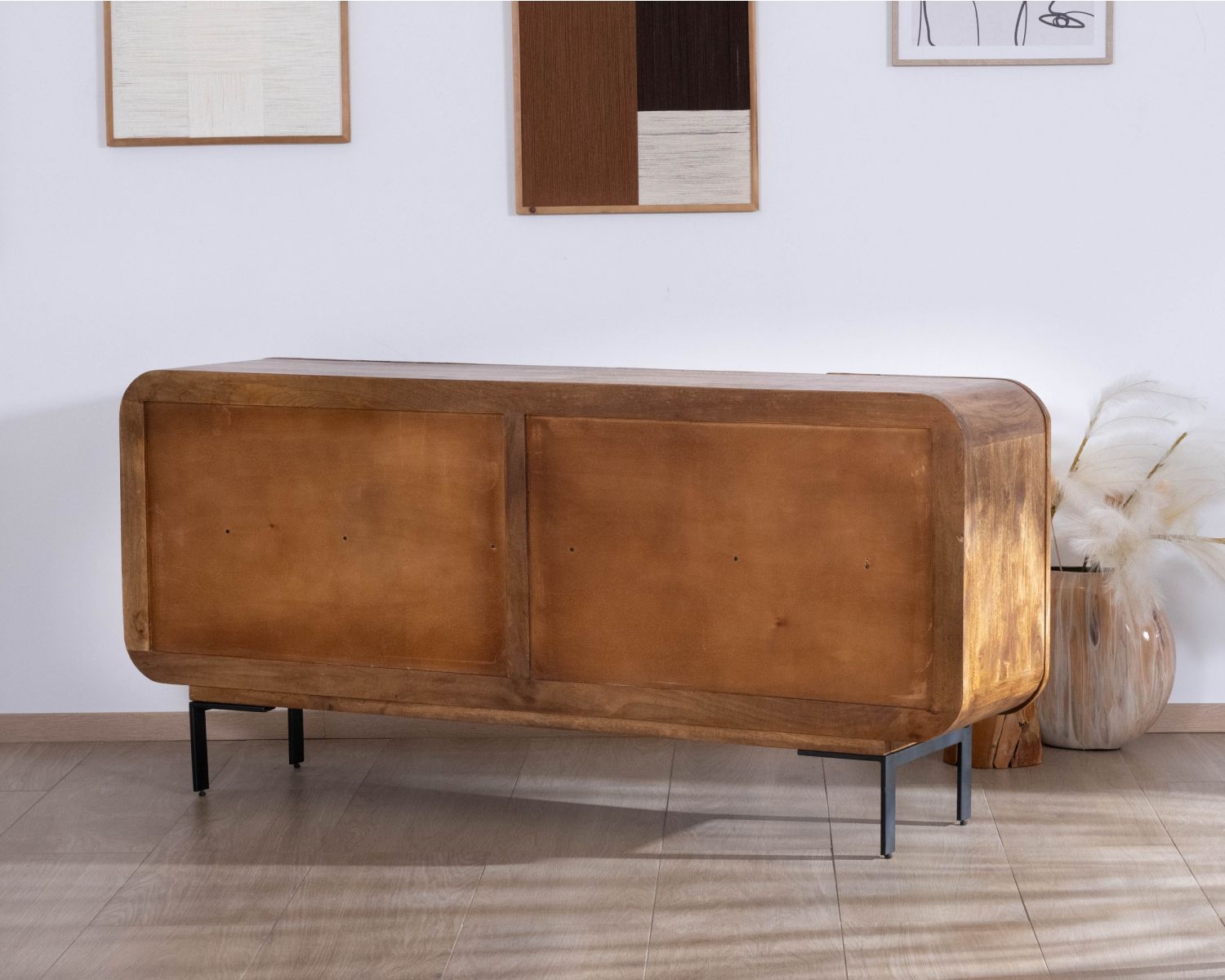 Aparador de 4 puertas de estilo «newtro» en madera de mango «Moky», 175 cm