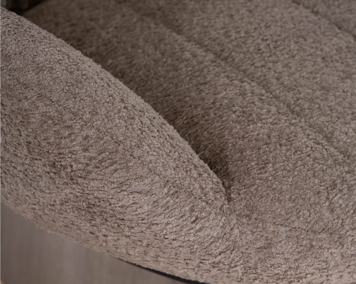 Sillón reclinable contemporáneo con tejido bouclé de color topo «Calista»