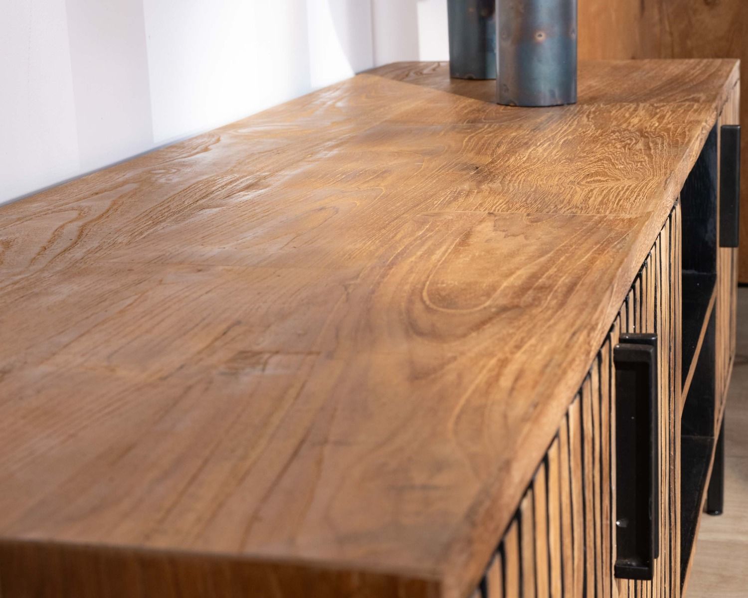Mueble para la tele de 3 puertas de teca, estilo retro «Opland», 160 cm