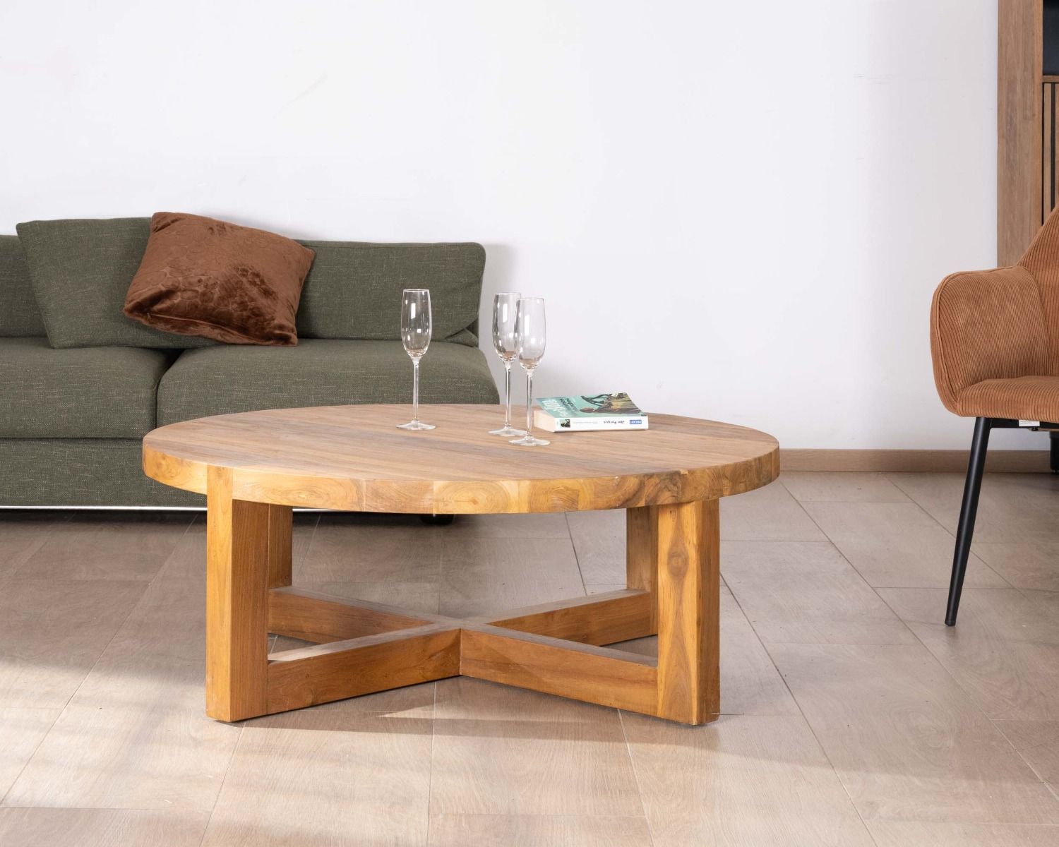 Mesa de centro redonda de 110 cm de teca «Balanka»