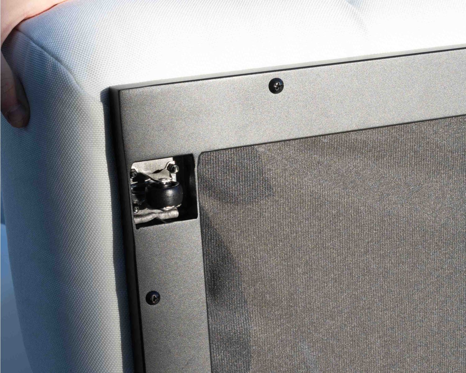 Tumbona de alta gama en tejido beige y gris claro «Lazy Beach»