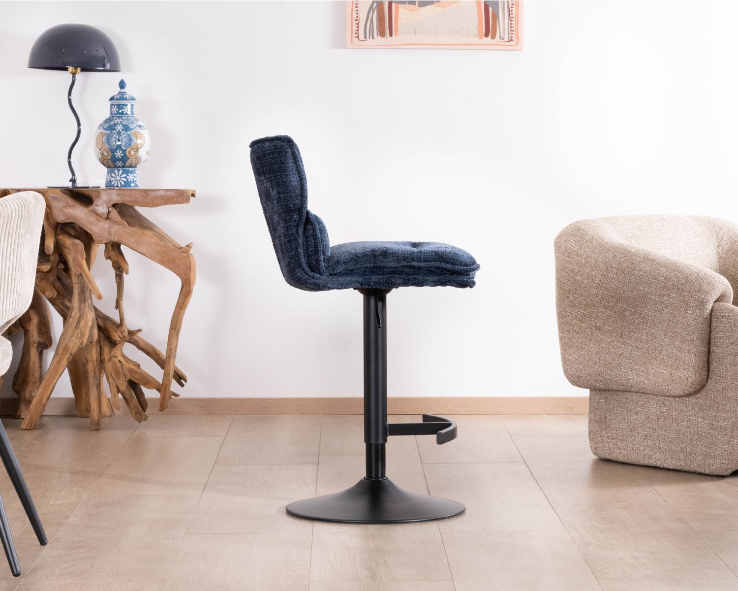 Lote de 2 tronas acolchadas y regulables en altura «Topley», con tapizado en color azul noche