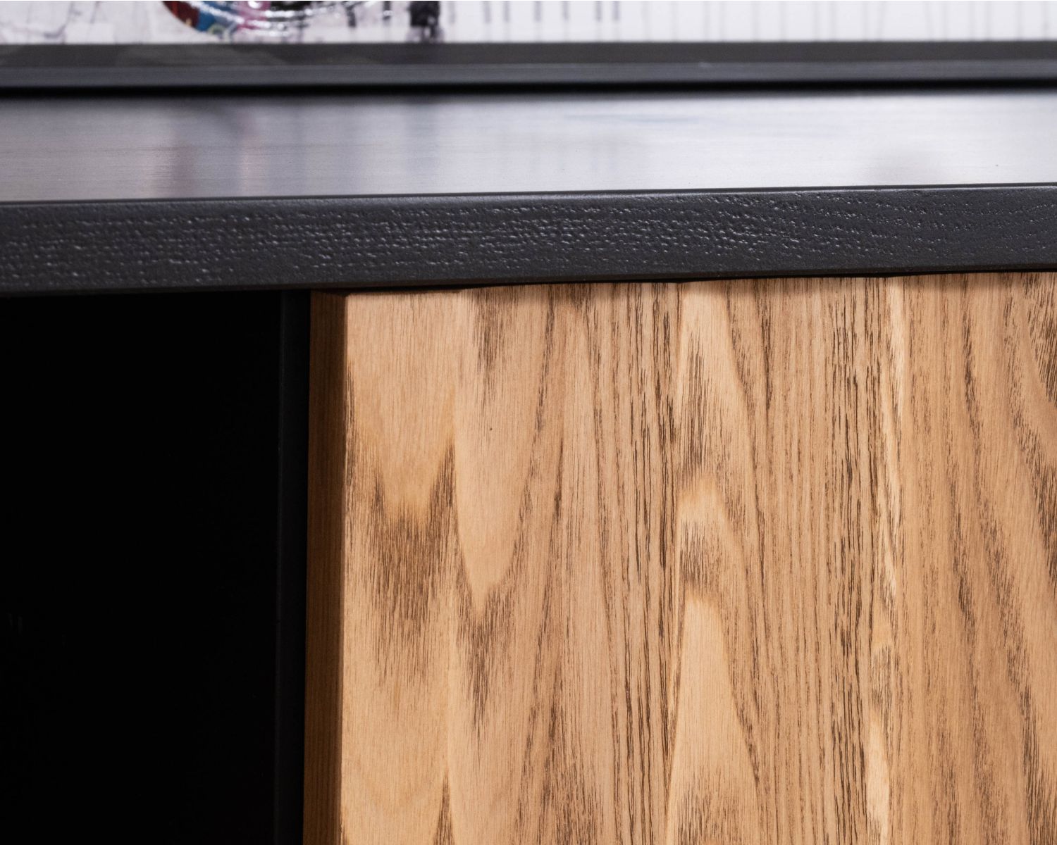 Sofá-vitrina de 160 cm con dos puertas, de madera maciza de fresno aceitada, modelo «Sydney»