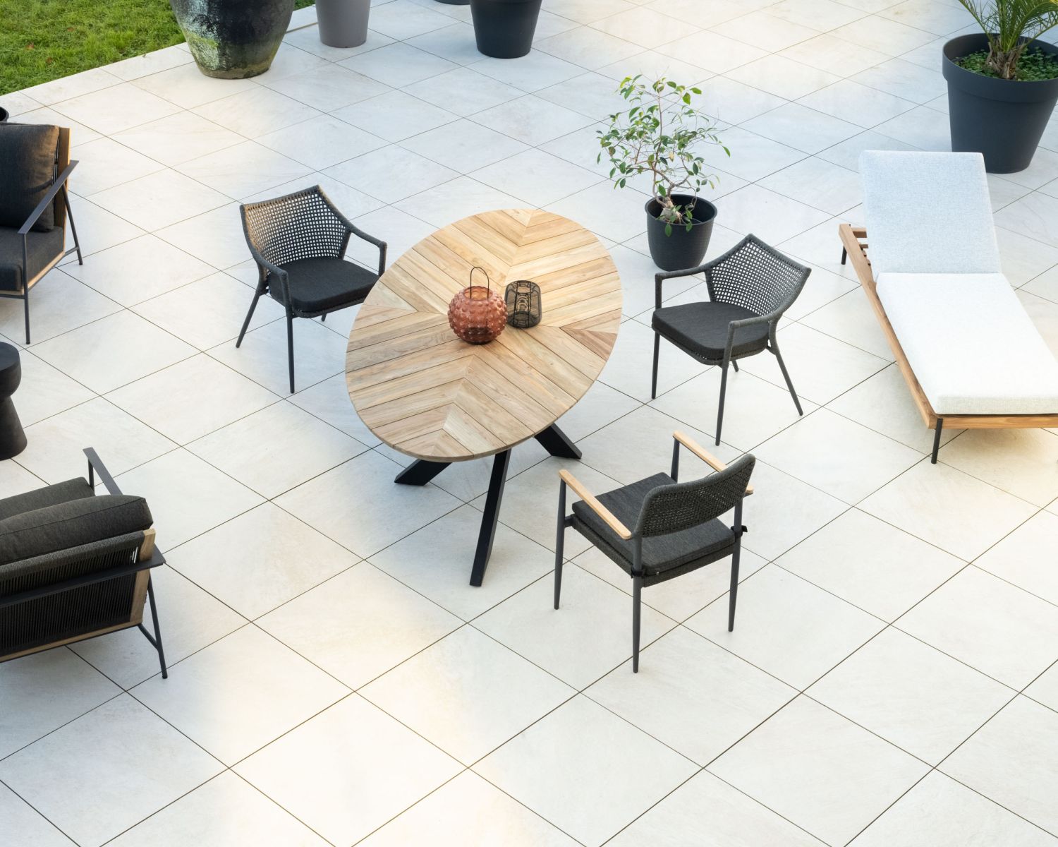 Lote de 2 sillas de jardín envolventes de cuerda trenzada gris oscuro «Chair'ming»