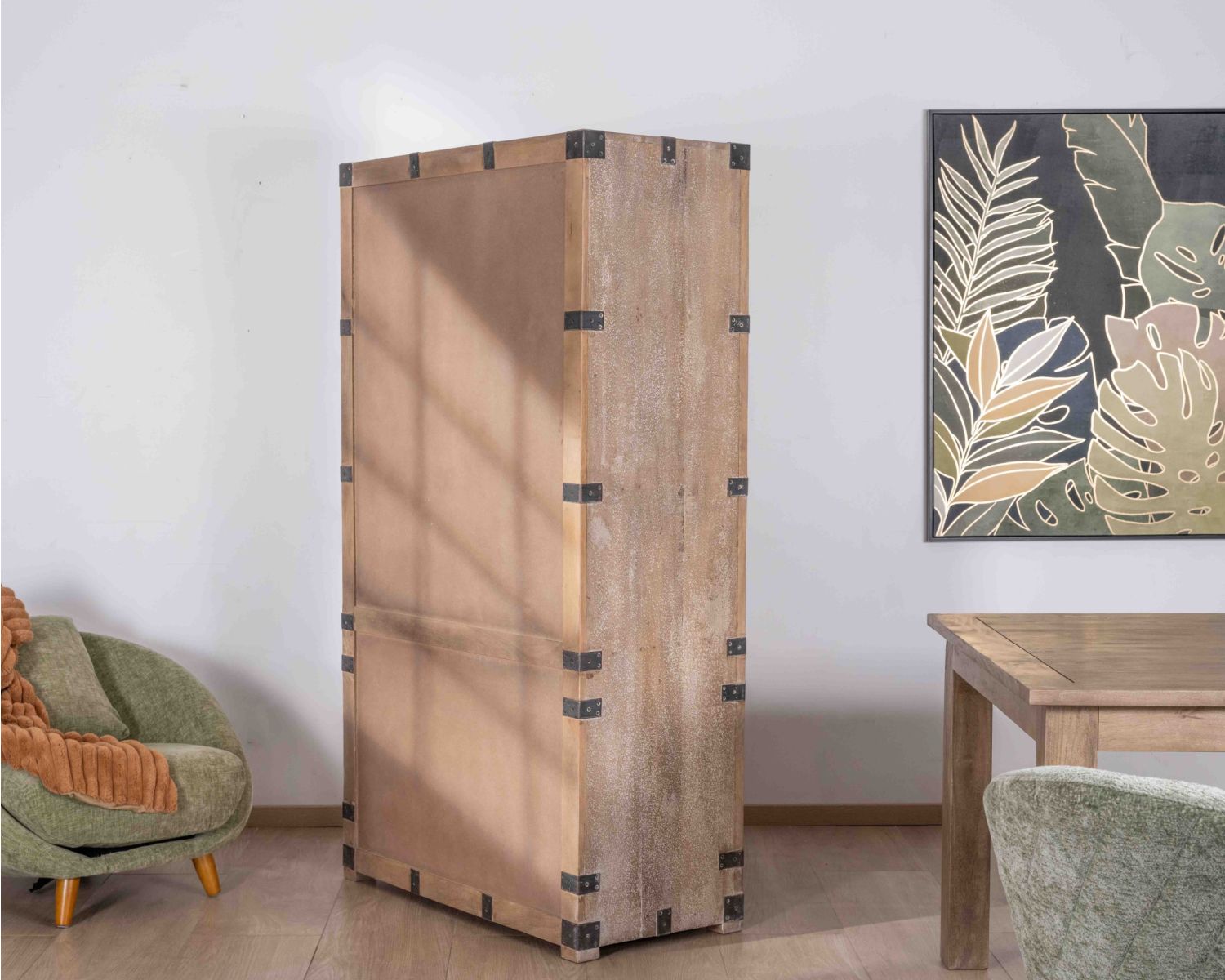 Armario abierto de estilo vintage con 2 puertas de madera y metal «Voyage»