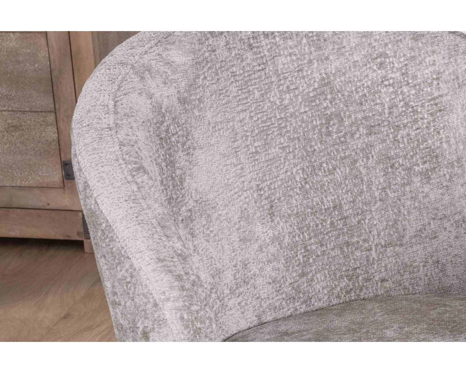Lote de 2 sillas de comedor de diseño, con tapizado en tela gris claro y patas de metal negras «Kandy»