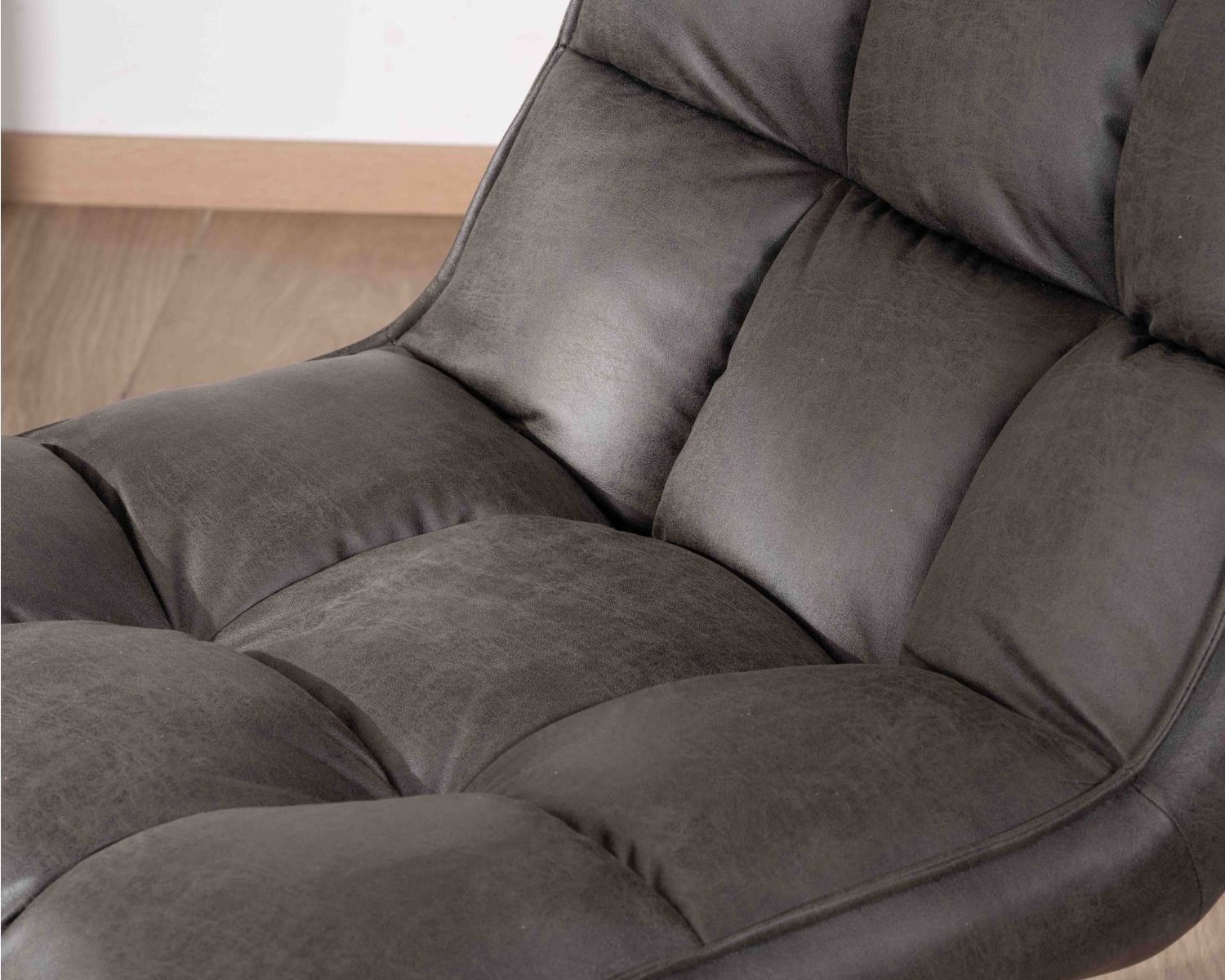 Sillón giratorio ultracómodo de microfibra gris oscuro «Grundy»