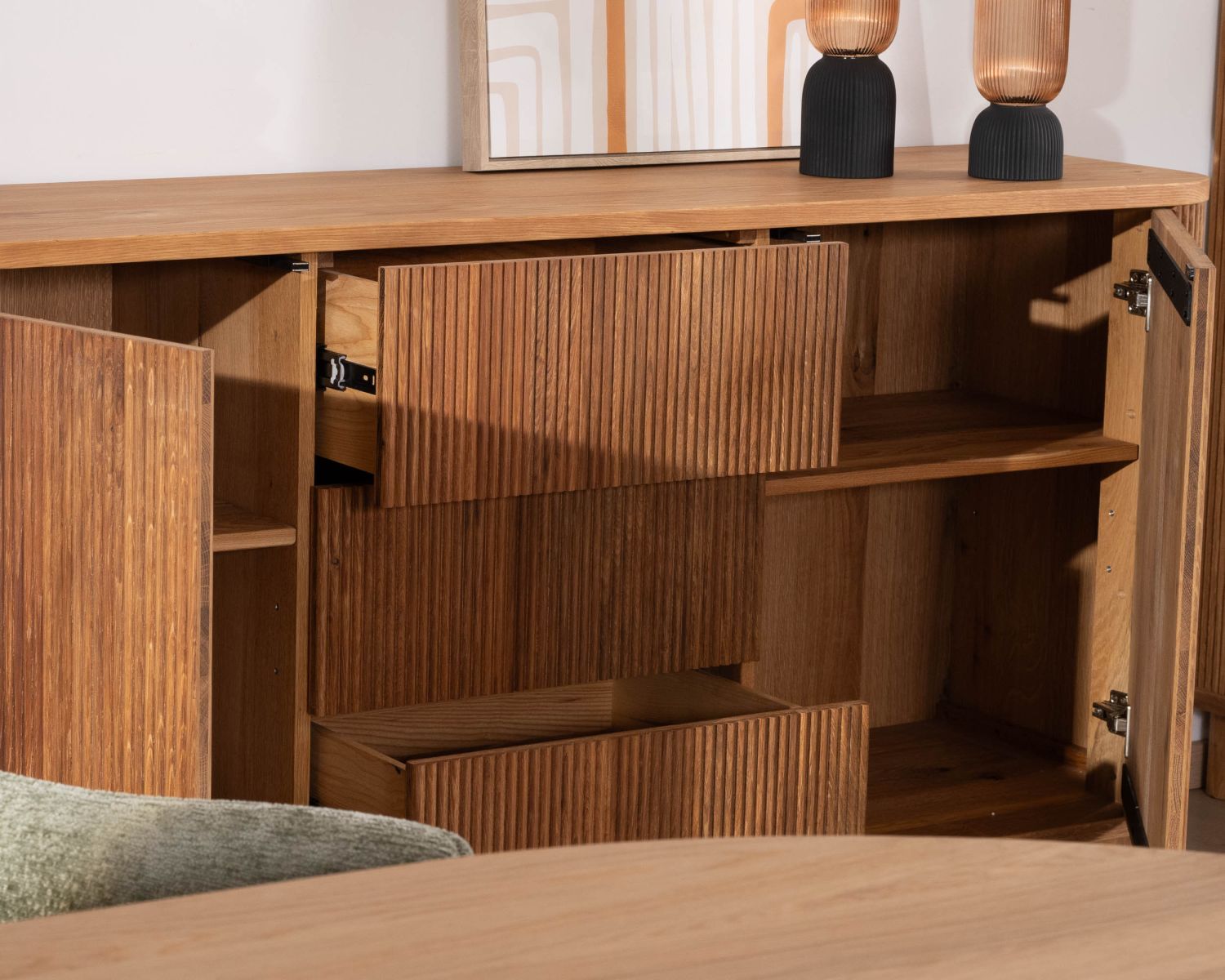 Gran aparador de estilo retro en roble aceitado de 180 cm «Winton»