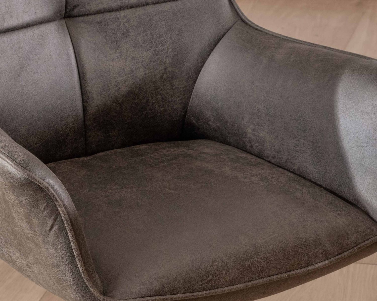 Lote de 2 sillas envolventes con base giratoria «Ritchey», de microfibra gris