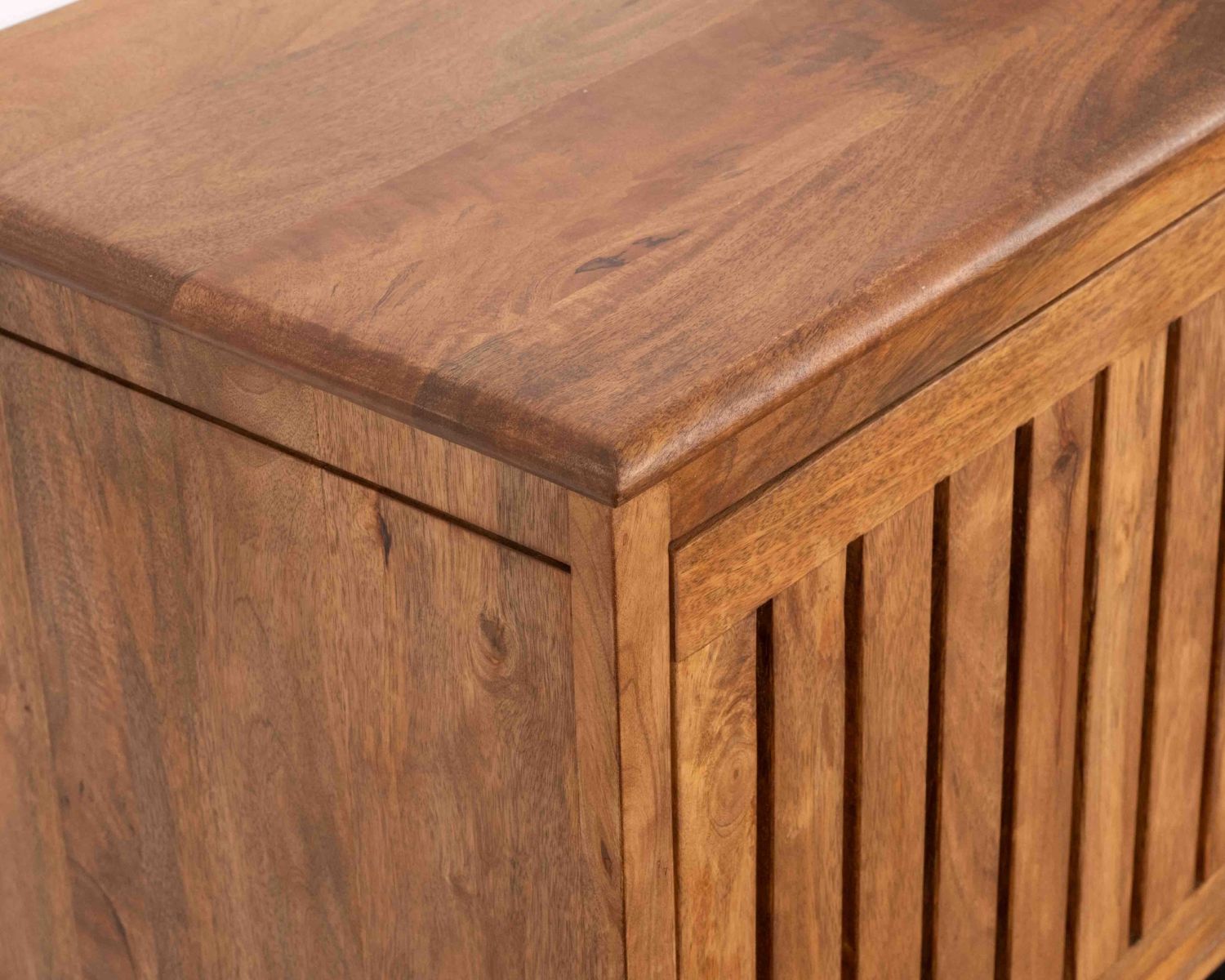 Mueble bajo lavabo suspendido de 90 cm «Bulle» en madera de mango oscuro