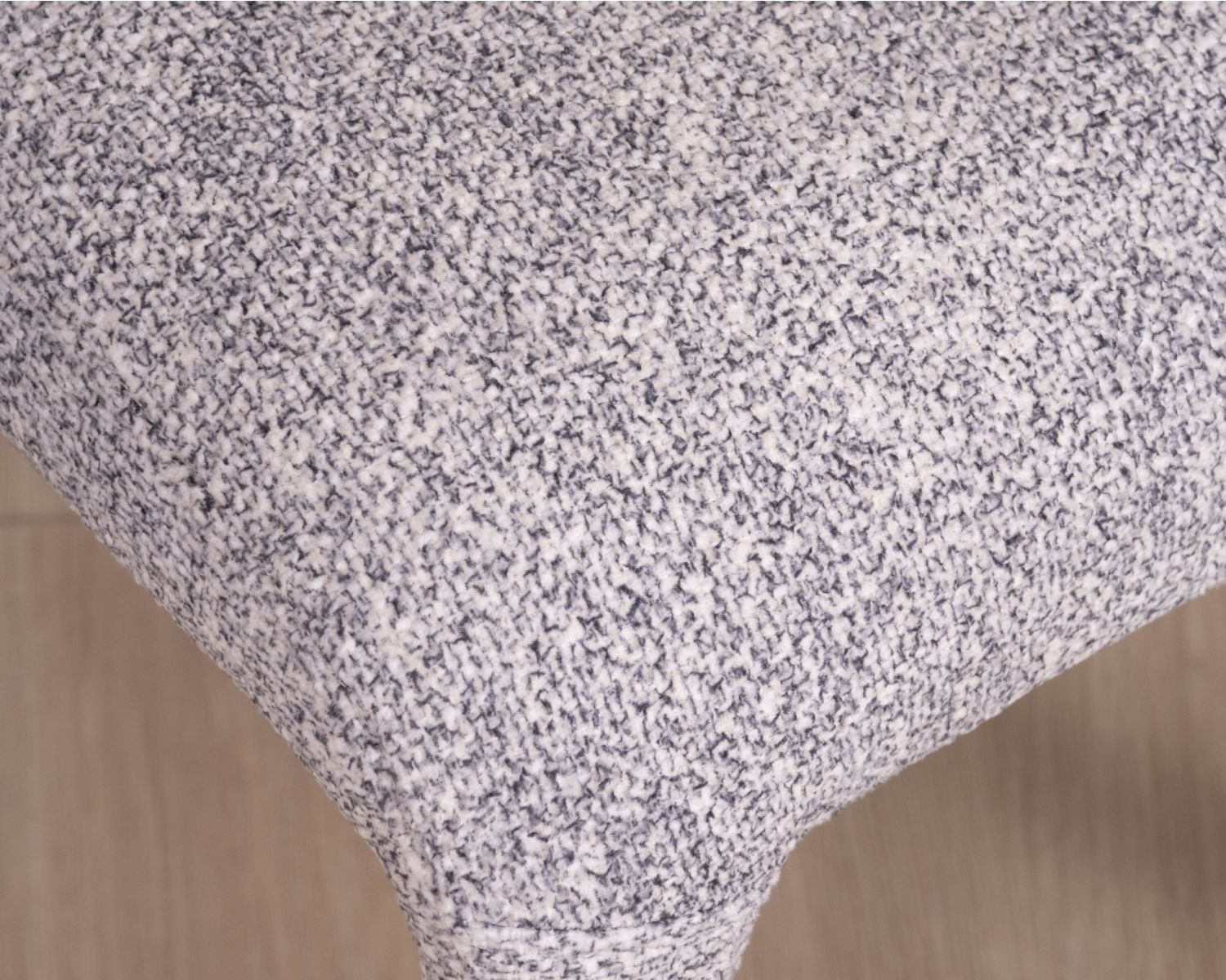 Lote de 2 sillas de comedor contemporáneas «Milano» en tejido jaspeado gris claro con tapizado integral