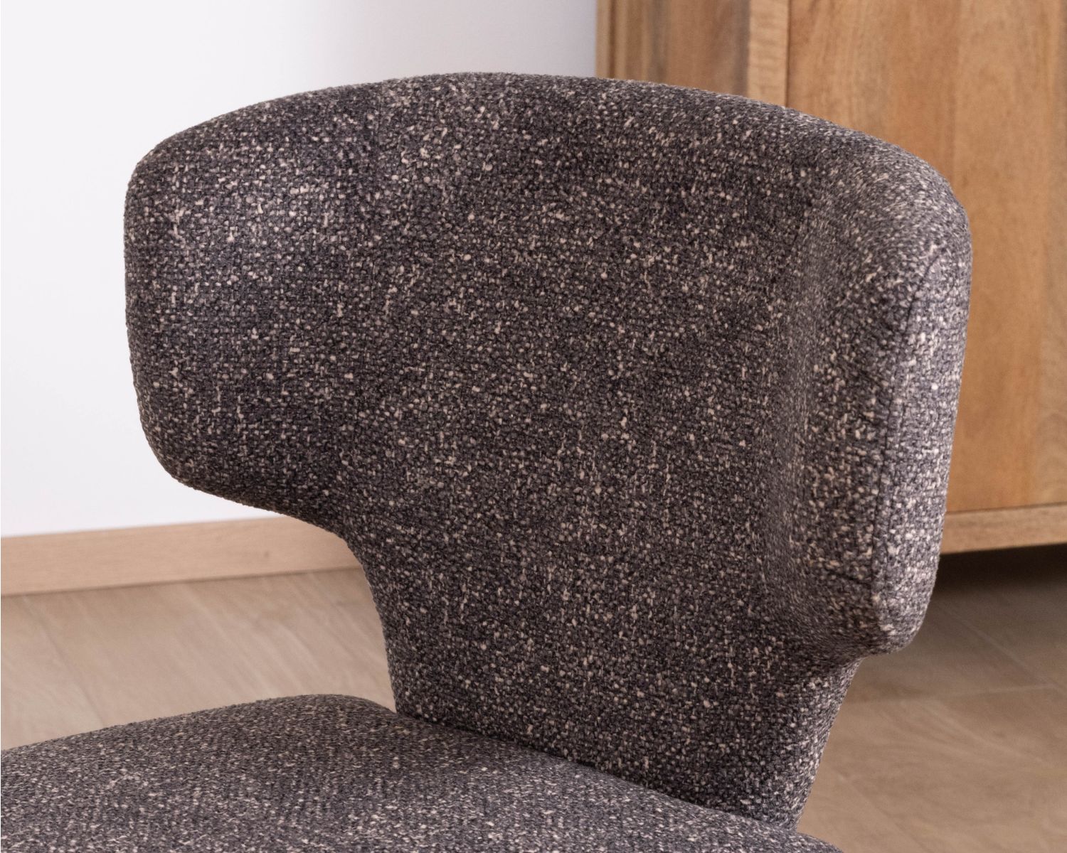Lote de 2 sillas de tela jaspeada en gris oscuro «Milano», con tapizado integral de estilo de diseño