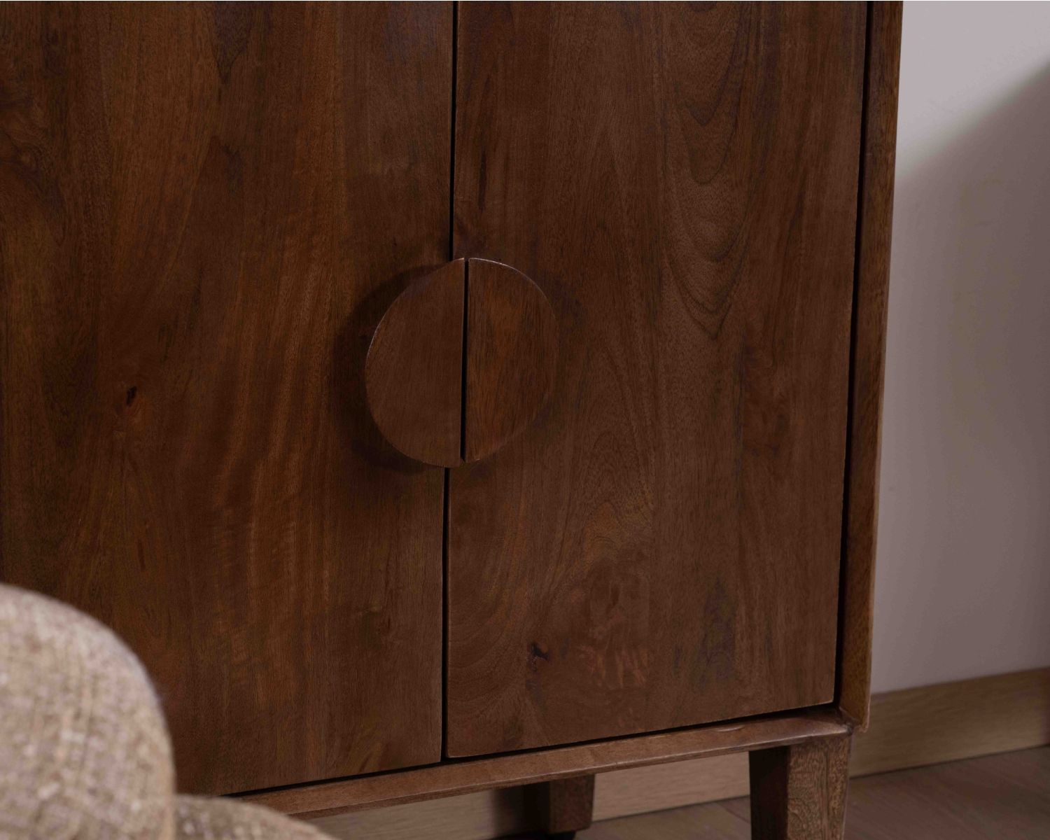 Estantería retro de madera maciza de mango oscuro, 60 cm, «Kaldo», estilo mid-century