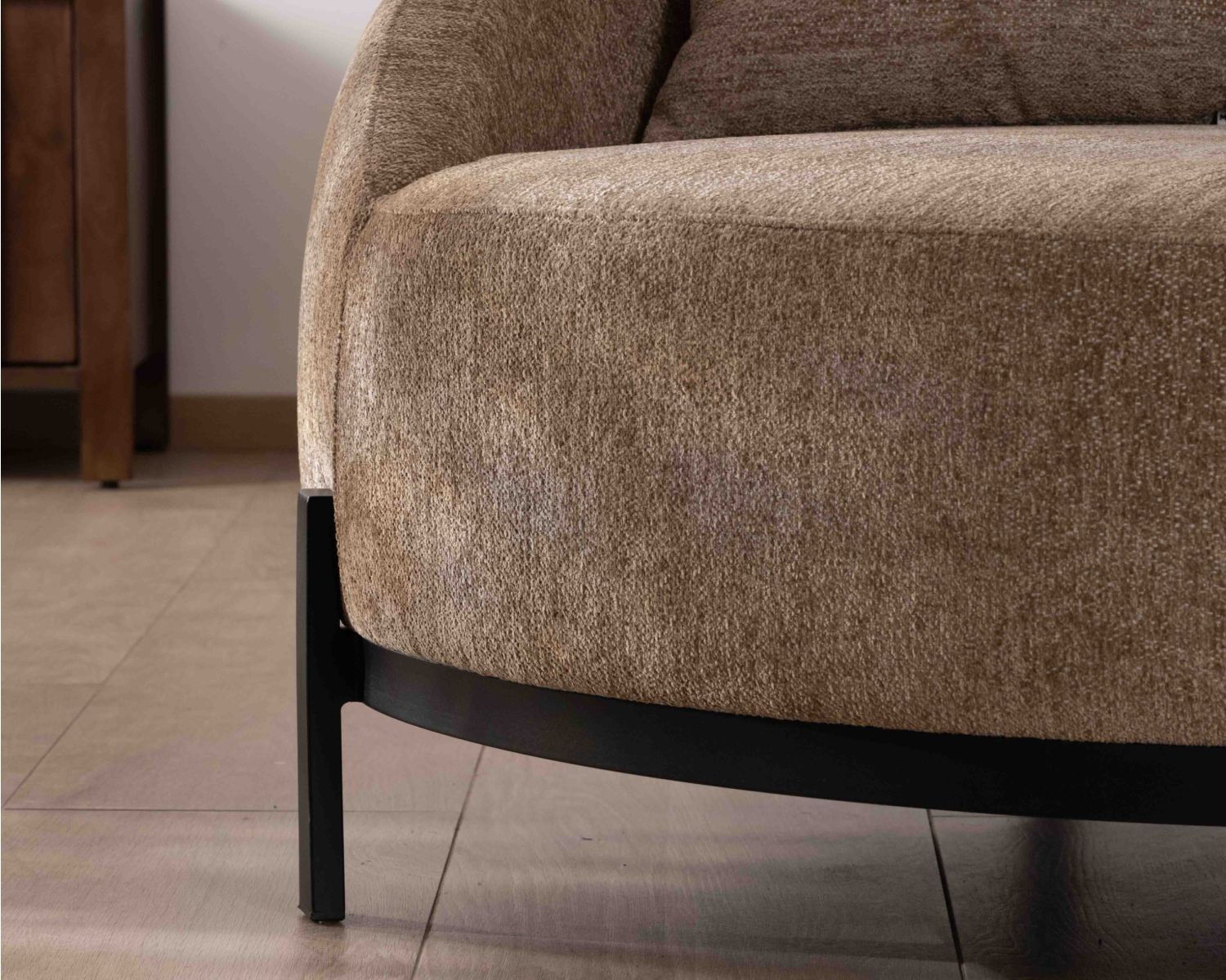 Sillón XL de tejido rizado color topo «Sweet Culture», 120 cm, ultracómodo