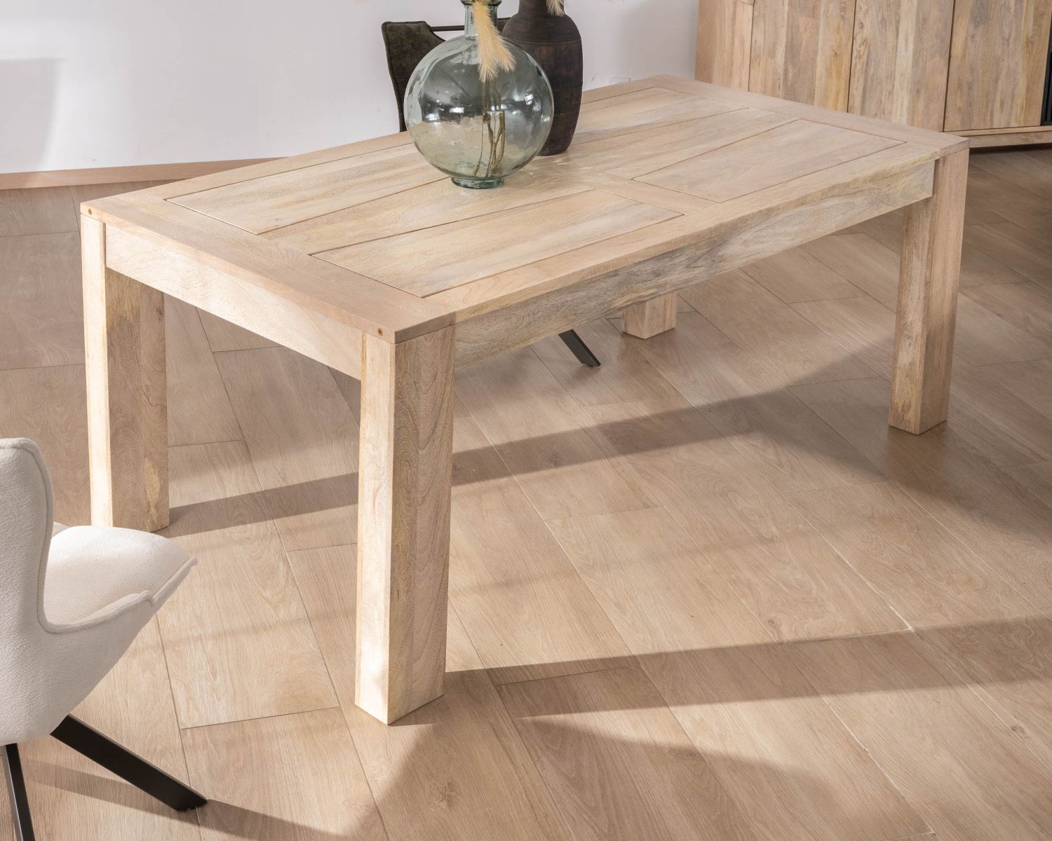 Mesa de comedor extensible de 200 a 290 cm de madera de mango «Jappy»