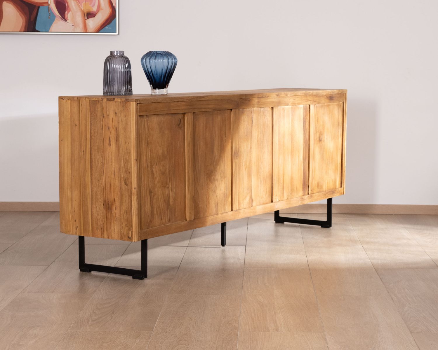 Aparador retro de teca natural reciclada «Bahia»