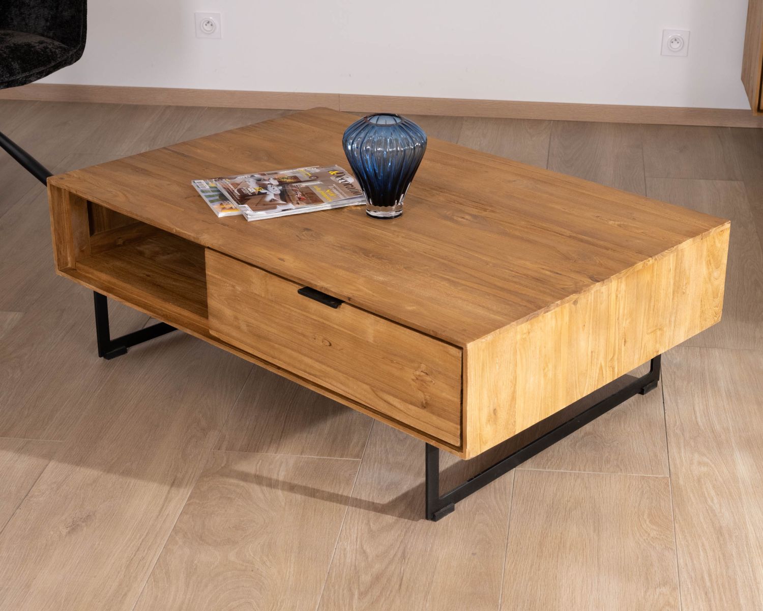 Mesa de salón con espacio de almacenamiento «Bahia» de teca natural