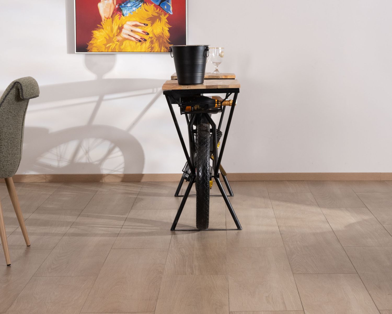 Consola vintage para moto muy original, de madera y metal negro, «Crazy»