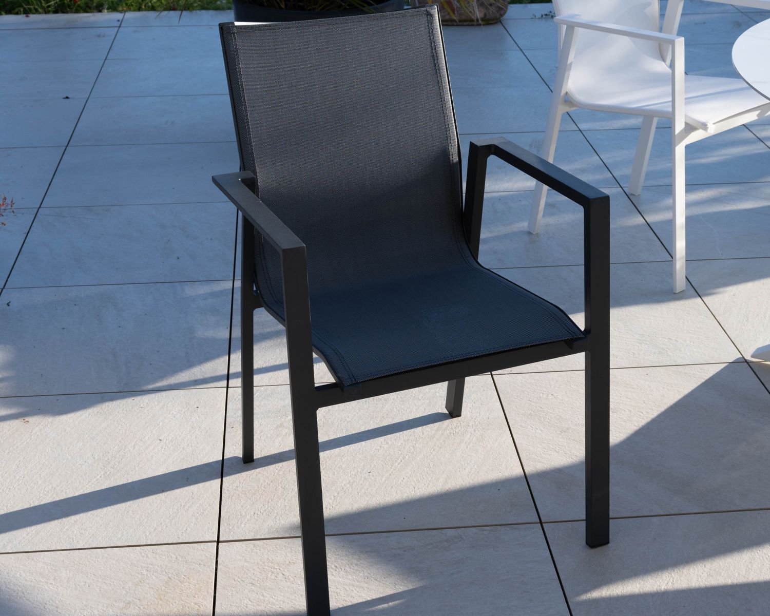 Silla de jardín de aluminio y tejido en color antracita «Campobello»