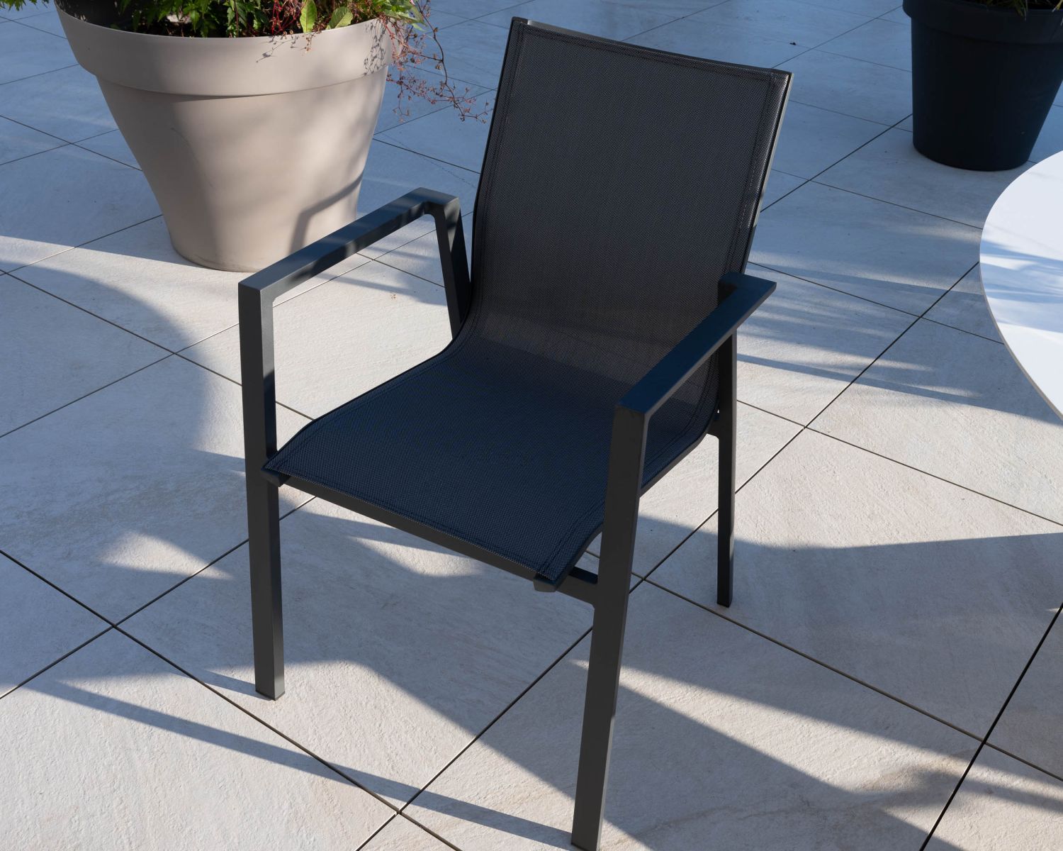 Silla de jardín de aluminio y tejido en color antracita «Campobello»
