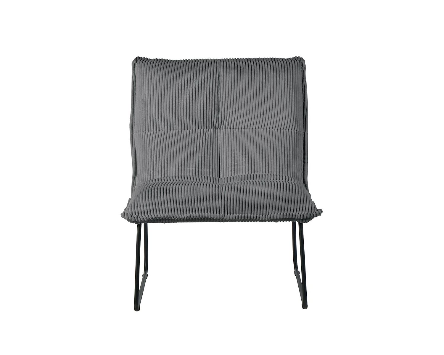 Lote de 2 sillones sin reposabrazos de terciopelo acanalado gris «Calvin»
