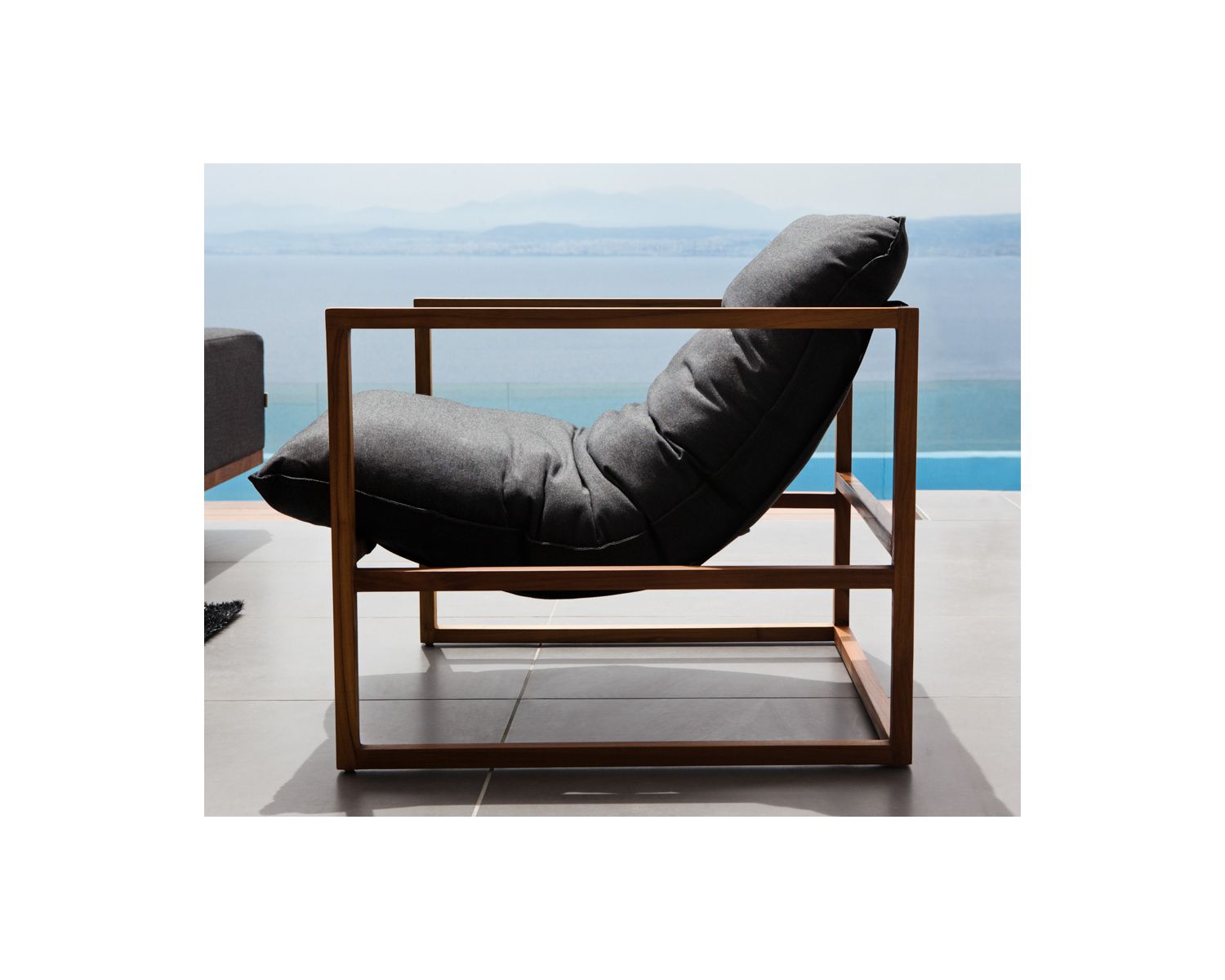 Sillón de jardín de teca y tela Sunbrella «Maluku Island»