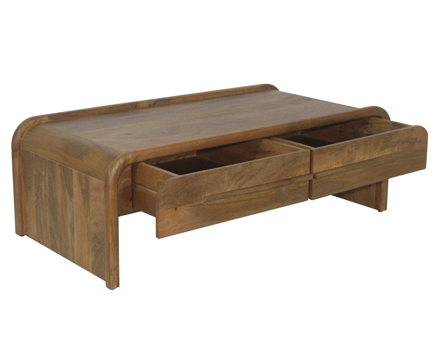 Table basse esprit néo-vintage en manguier teinte noyer "Spelano"