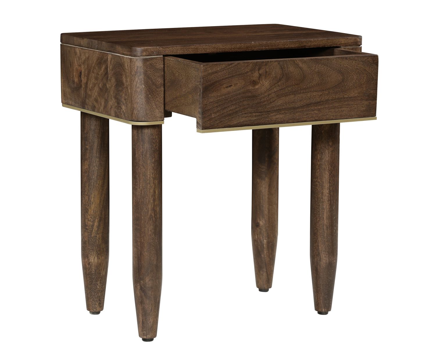Table de chevet esprit rétro "Loopie" en manguier foncé