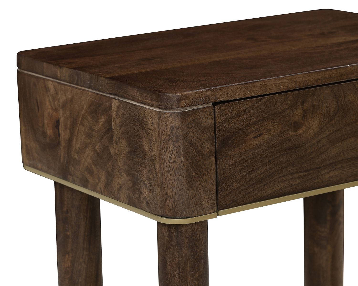 Table de chevet esprit rétro "Loopie" en manguier foncé
