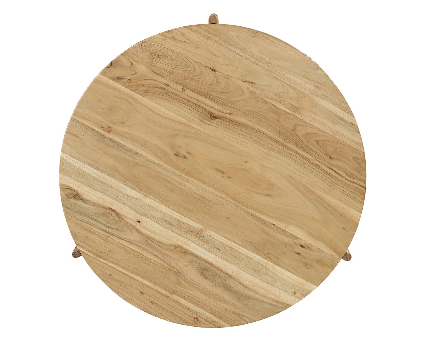 Mesa de salón redonda de diseño minimalista «Trudy», de madera maciza de acacia