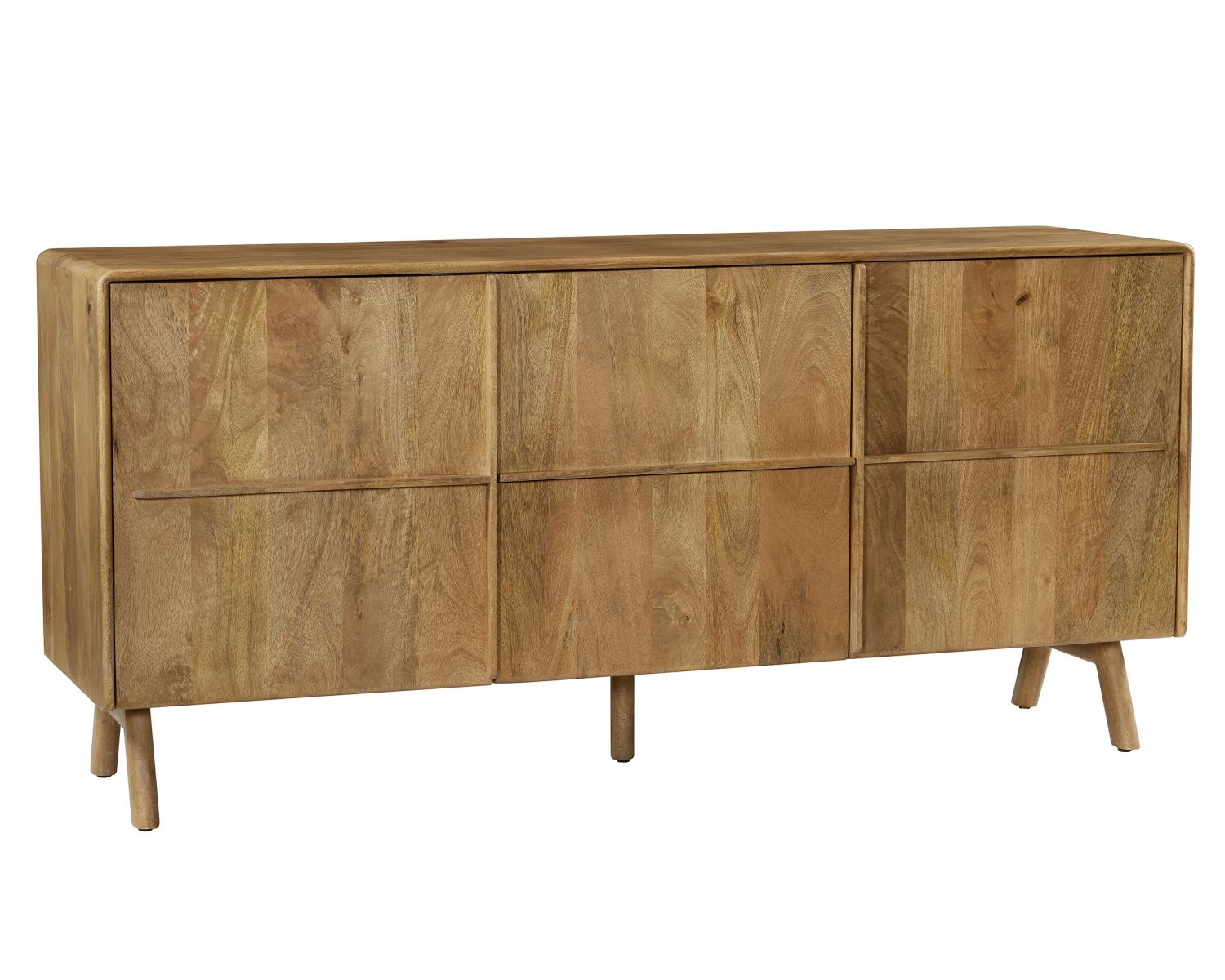 Buffet en manguier 160 cm "Becky" 2 portes 2 tiroirs avec pieds compas