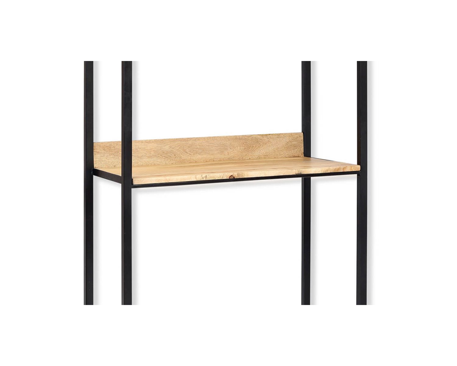 Escritorio industrial de metal y madera de mango con estantes «Atelier» 