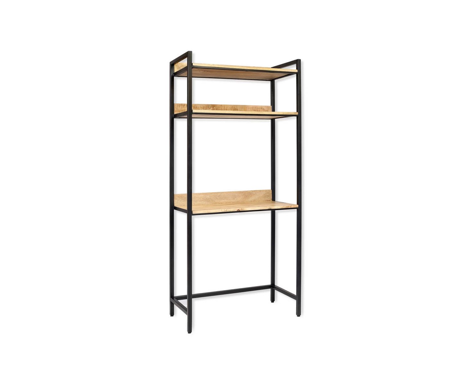 Escritorio industrial de metal y madera de mango con estantes «Atelier» 