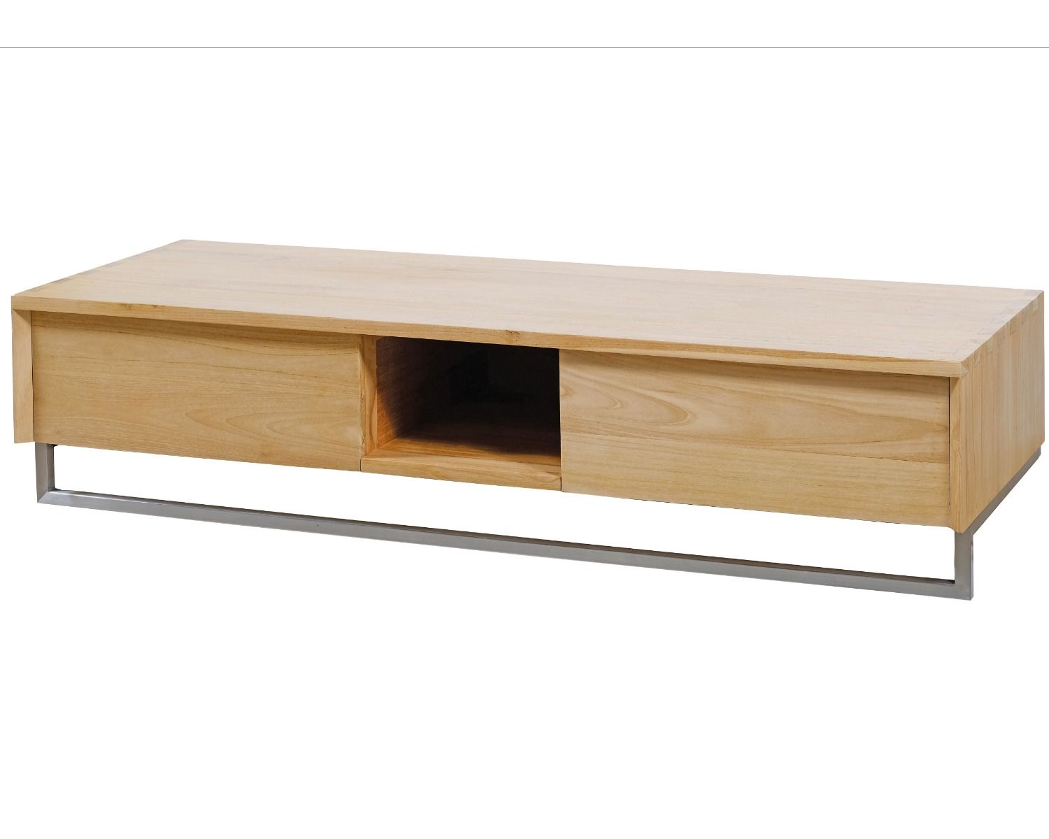 Mueble suspendido para lavabo de teca con toallero, 140 cm, «Tika»