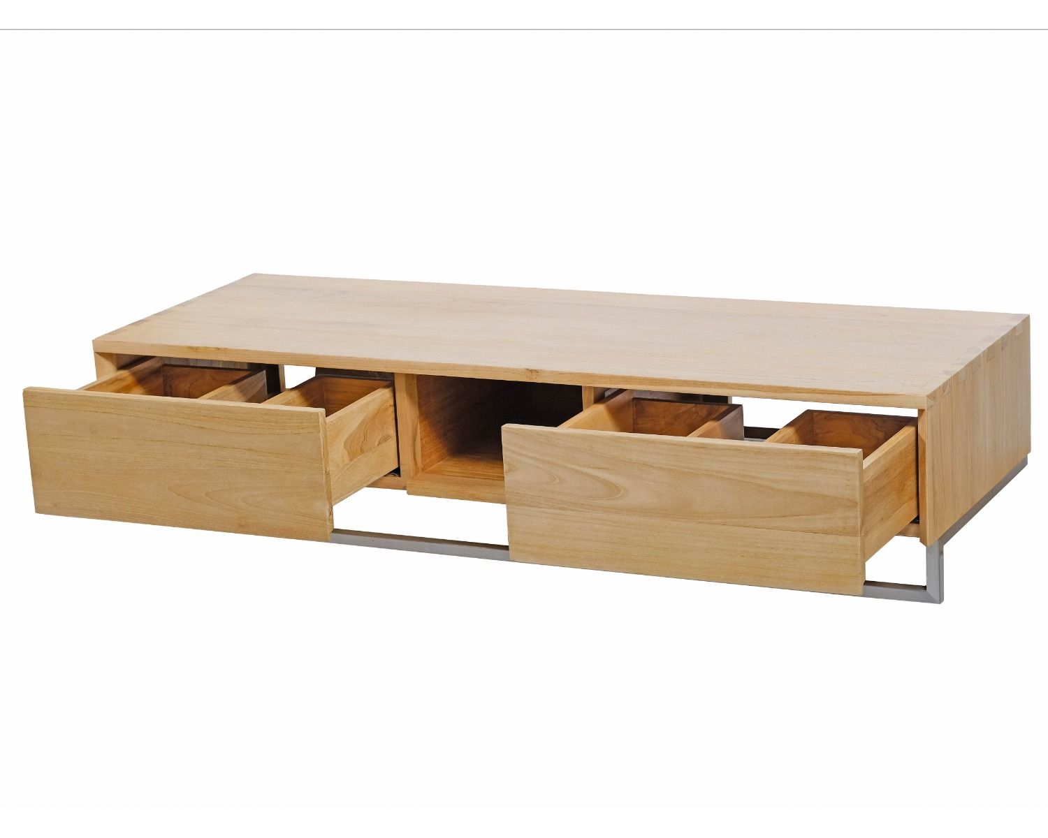 Mueble suspendido para lavabo de teca con toallero, 140 cm, «Tika»