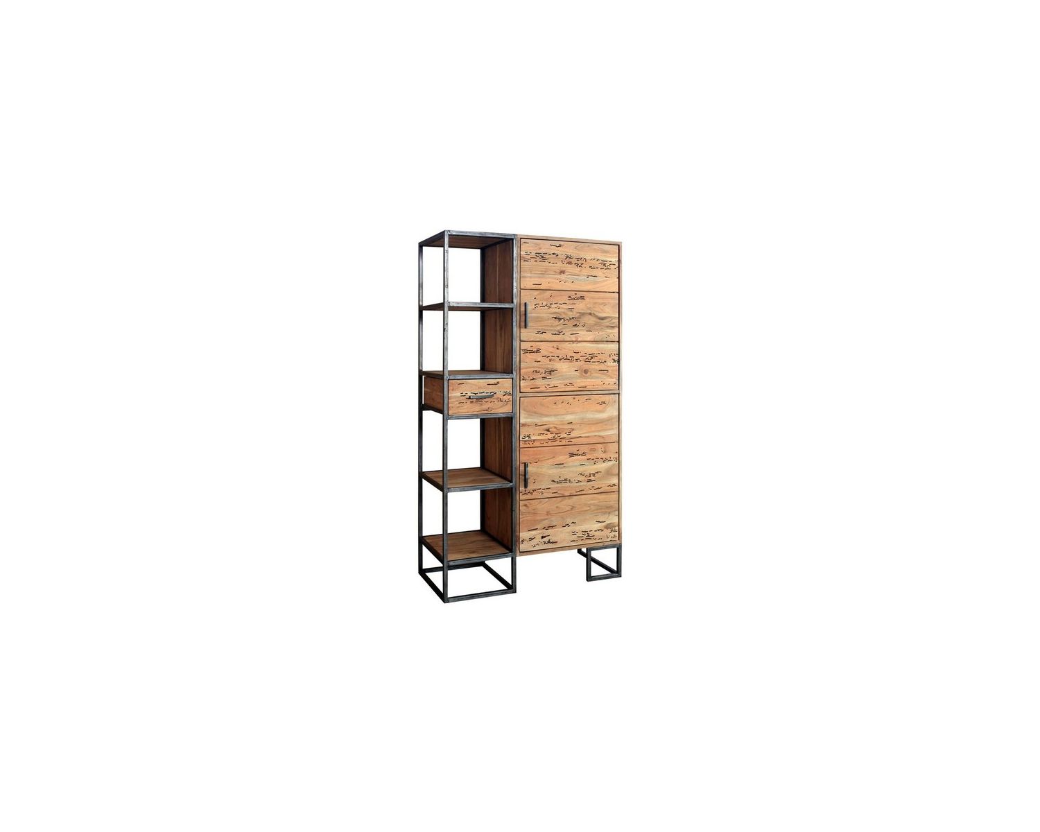Estantería de 97 cm de metal y acacia maciza «Design»