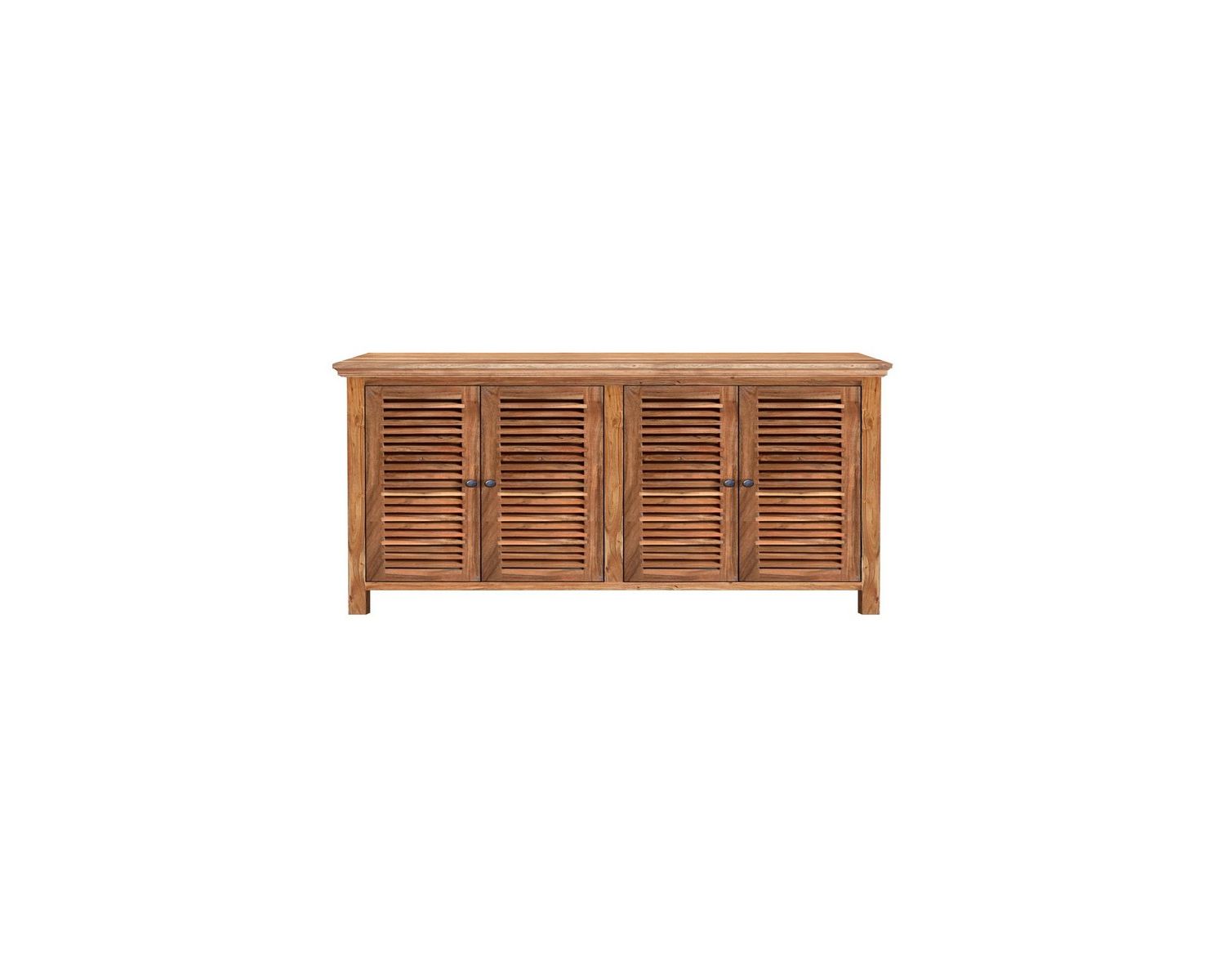 Aparador de madera natural de estilo colonial «Kerala» con 4 puertas