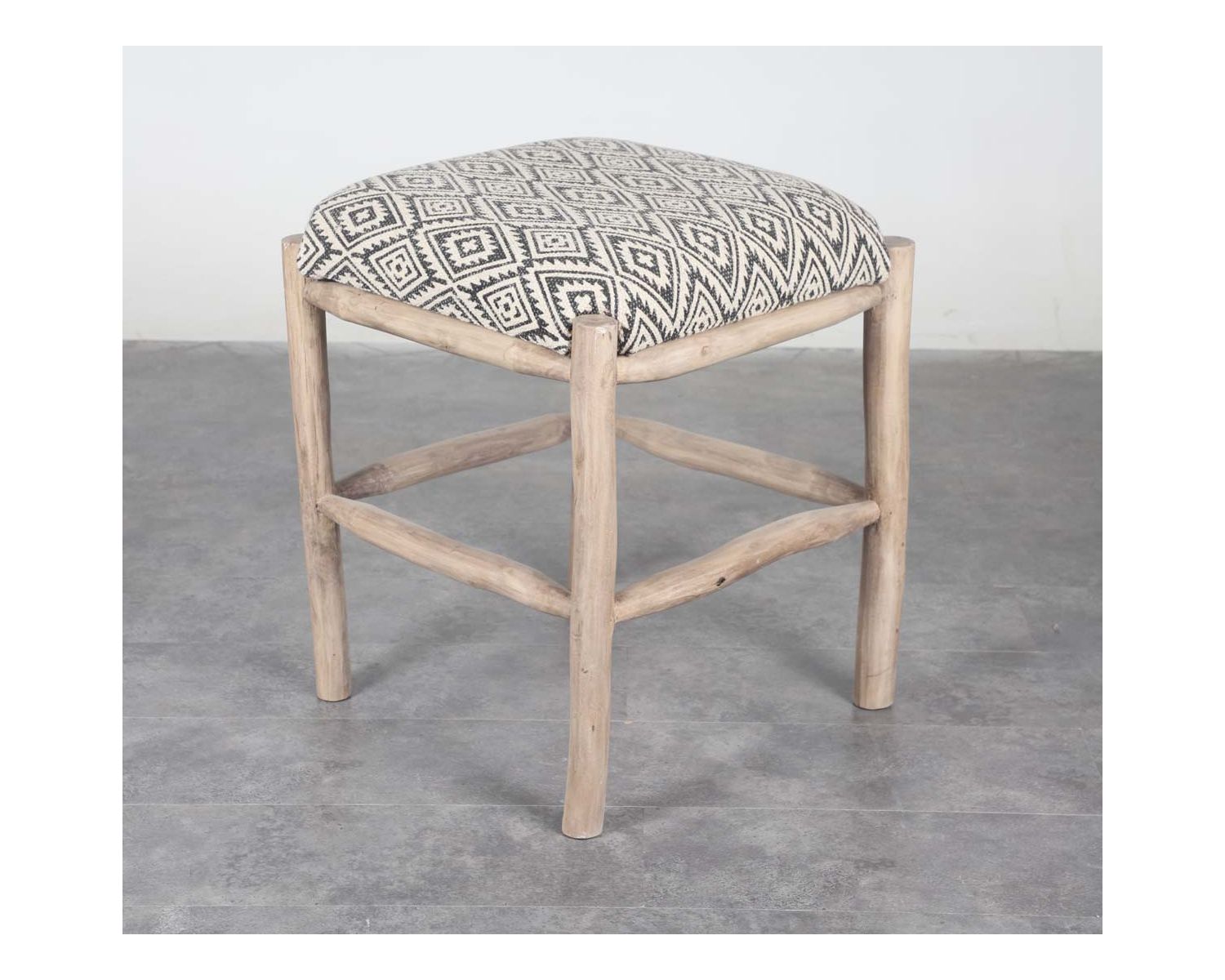 Puf cuadrado de tela «Clothaire»