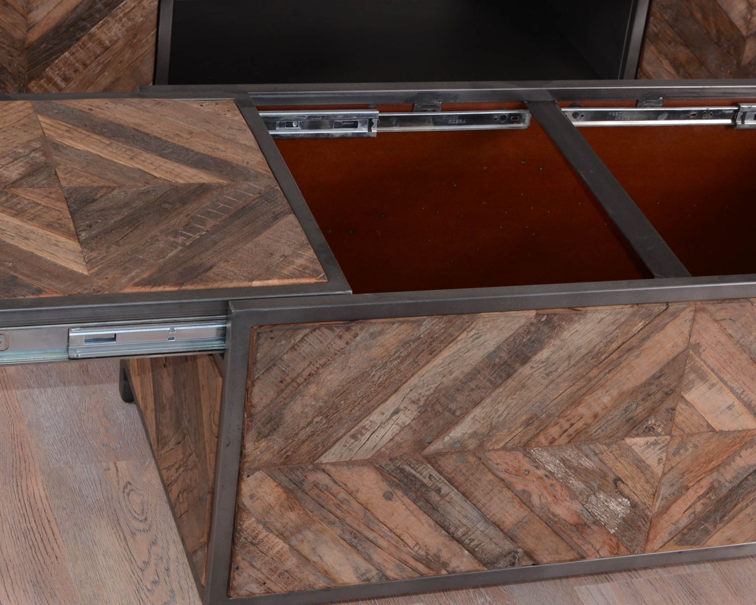Mesa de centro tipo bar de metal y madera industrial de 100 cm «Wood»