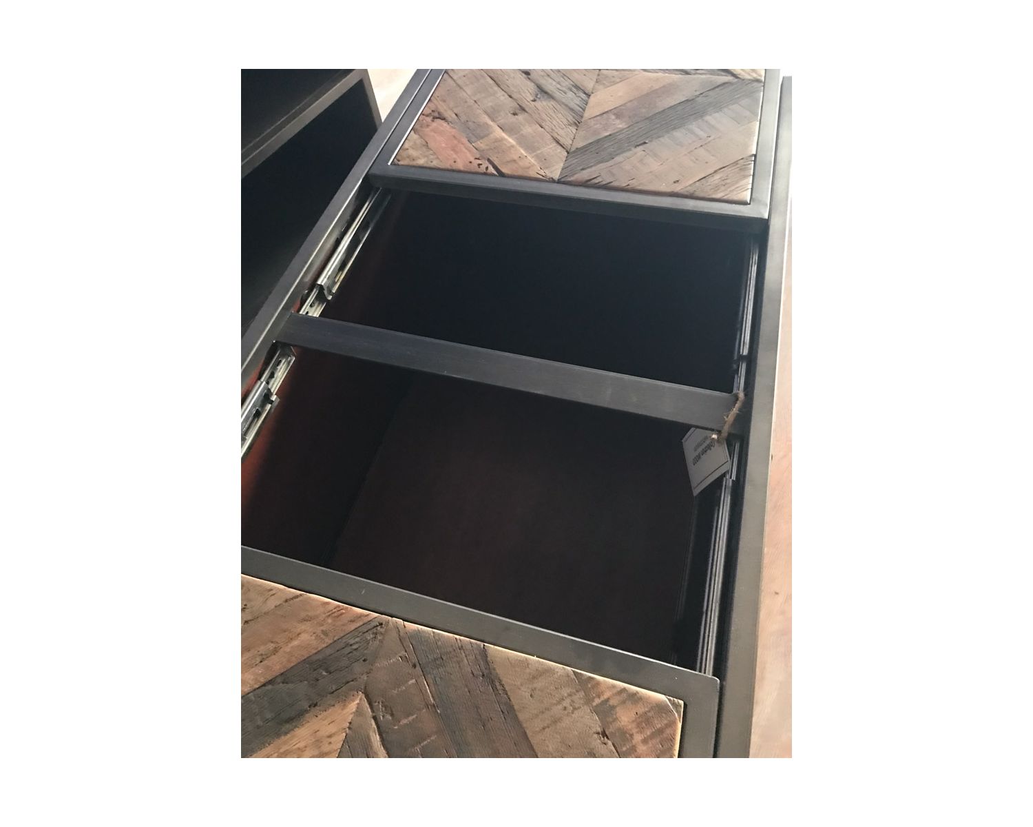 Mesa de centro tipo bar de metal y madera industrial de 100 cm «Wood»