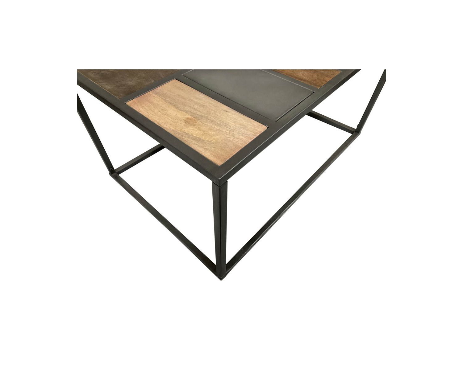 Mesa de centro rectangular de metal y madera con base etérea «Camaïeu»